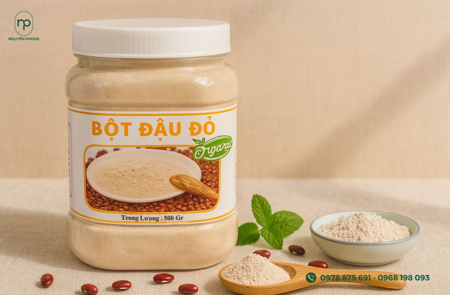 Kích thước tem bột đậu đỏ